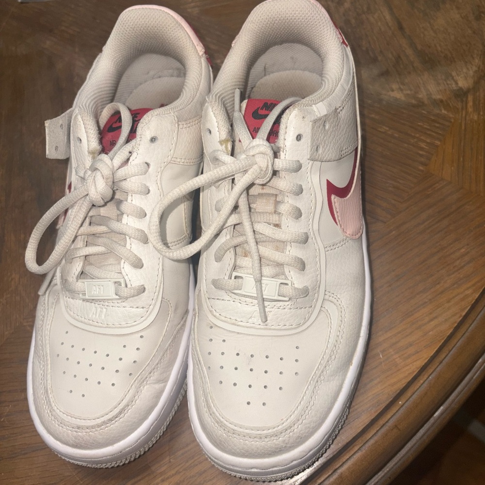 Nike Kids White and Red Sneakers